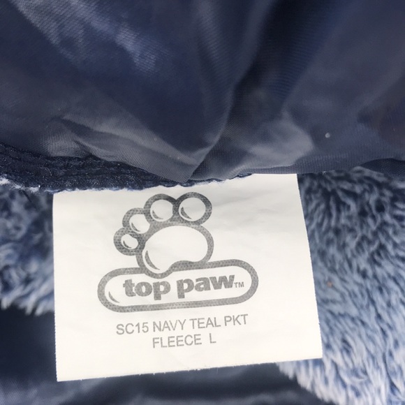 Top Paw Size Large Dog Navy Fleece w/Hood & Pocket Pullover - Picture 5 of 9